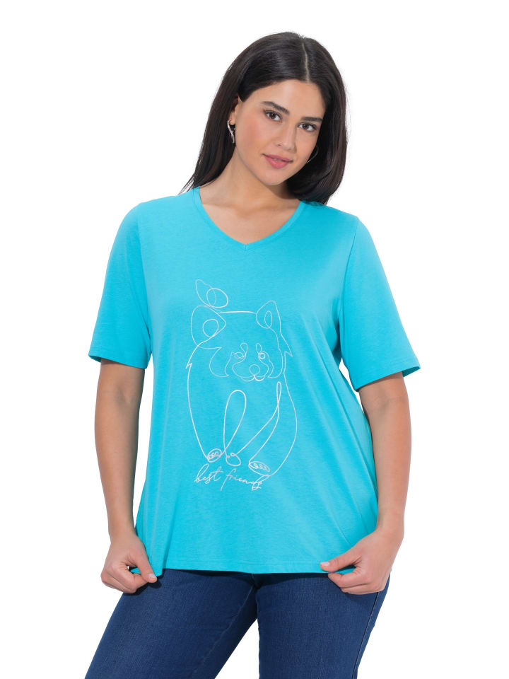 Shirt in tiefes aqua