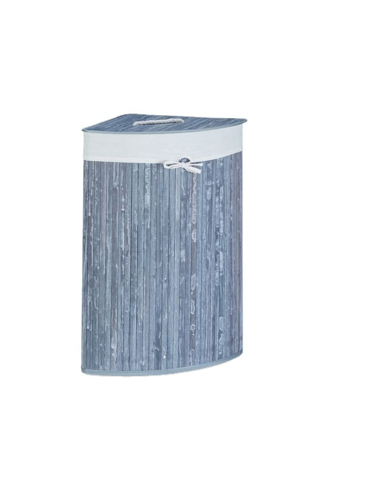 3 x Eckwäschekorb in Grau - (B)49,5 x (H)65 x (T)37 cm