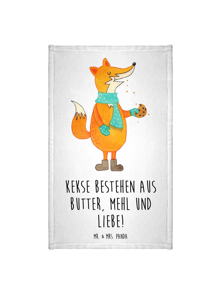 Handtuch Fuchs Keks mit Spruch in Weiß
