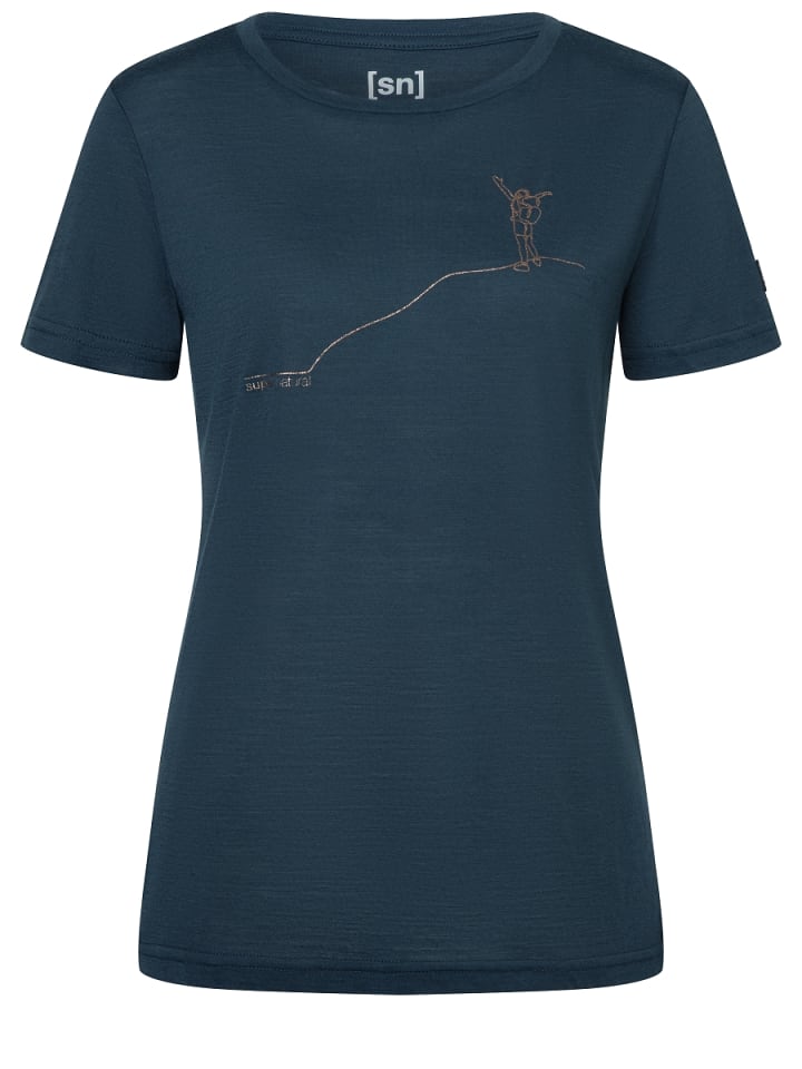 Merino T-Shirt W GIPFELGLÜCK TEE in schwarz