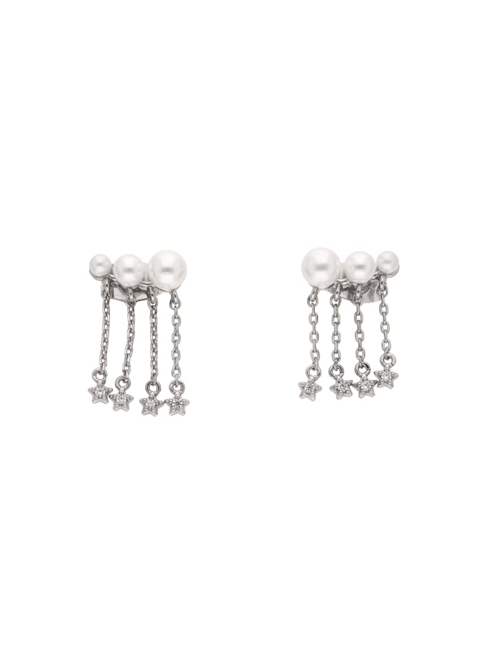 Women Pair Of Earrings in Silver White