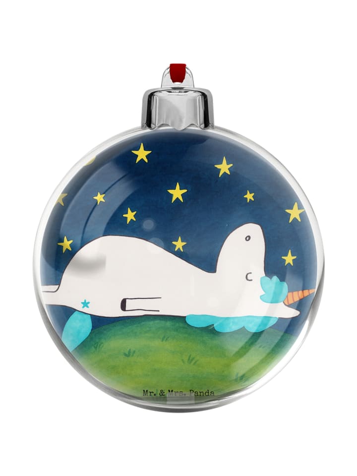 Christbaumkugel Einhorn Sternenhimmel Design oh... in Weiß