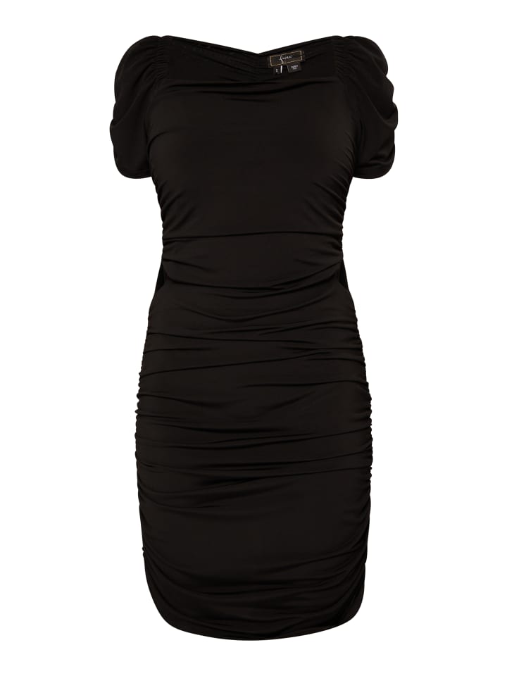 Damen Mini Kurzarmkleid in Schwarz