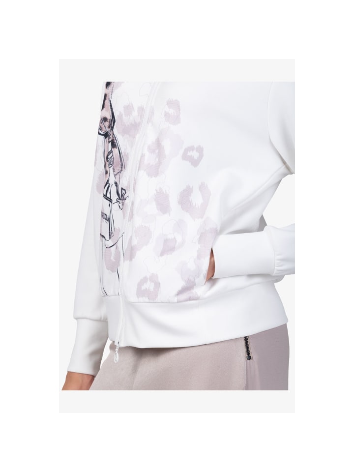 Sweatjacke in weiss