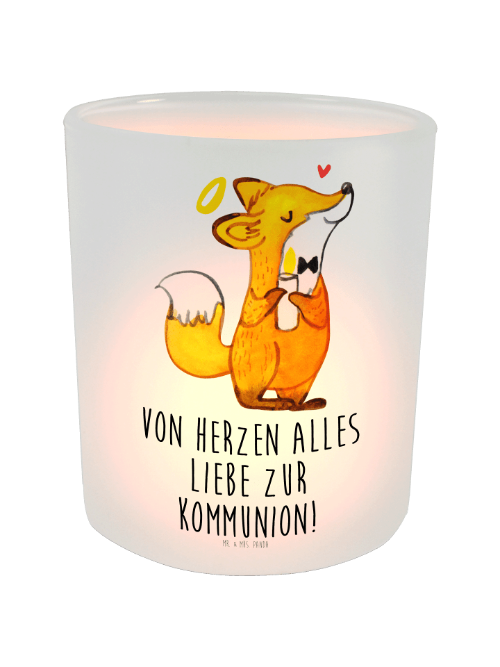 Outdoor Windlicht Fuchs Kommunion mit Spruch in Transparent