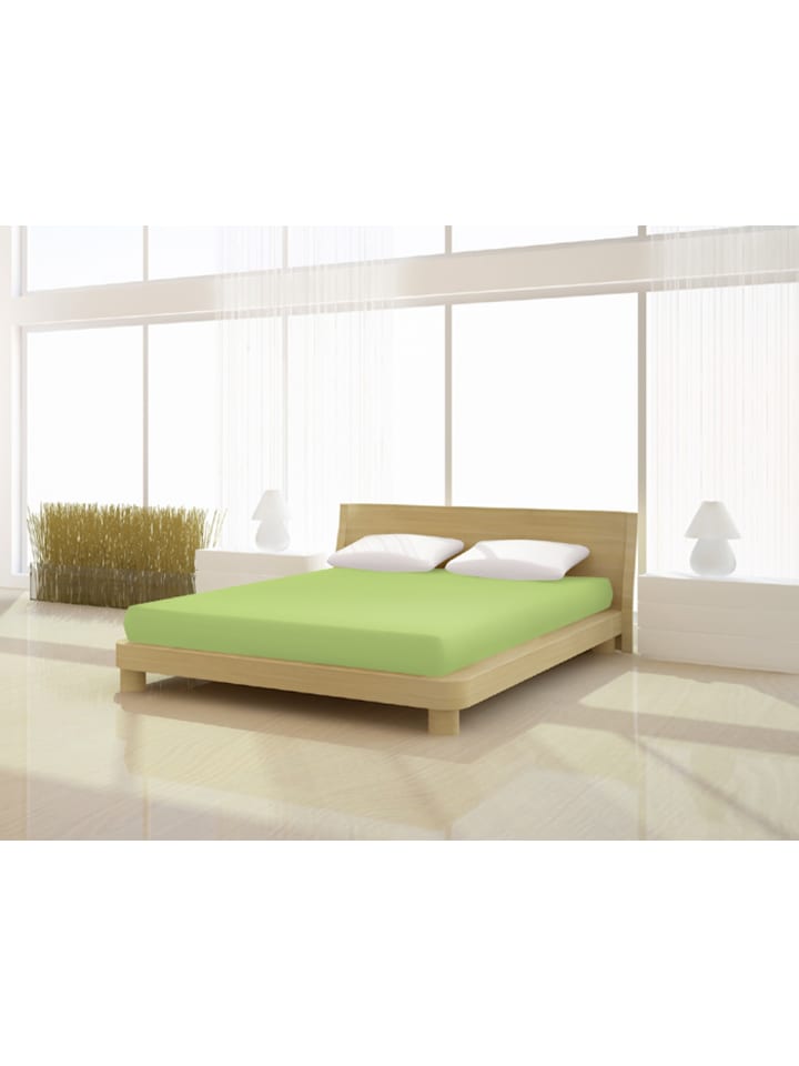 Spannbetttuch Elastan basic 140-160 x 200-220 cm in kiwi