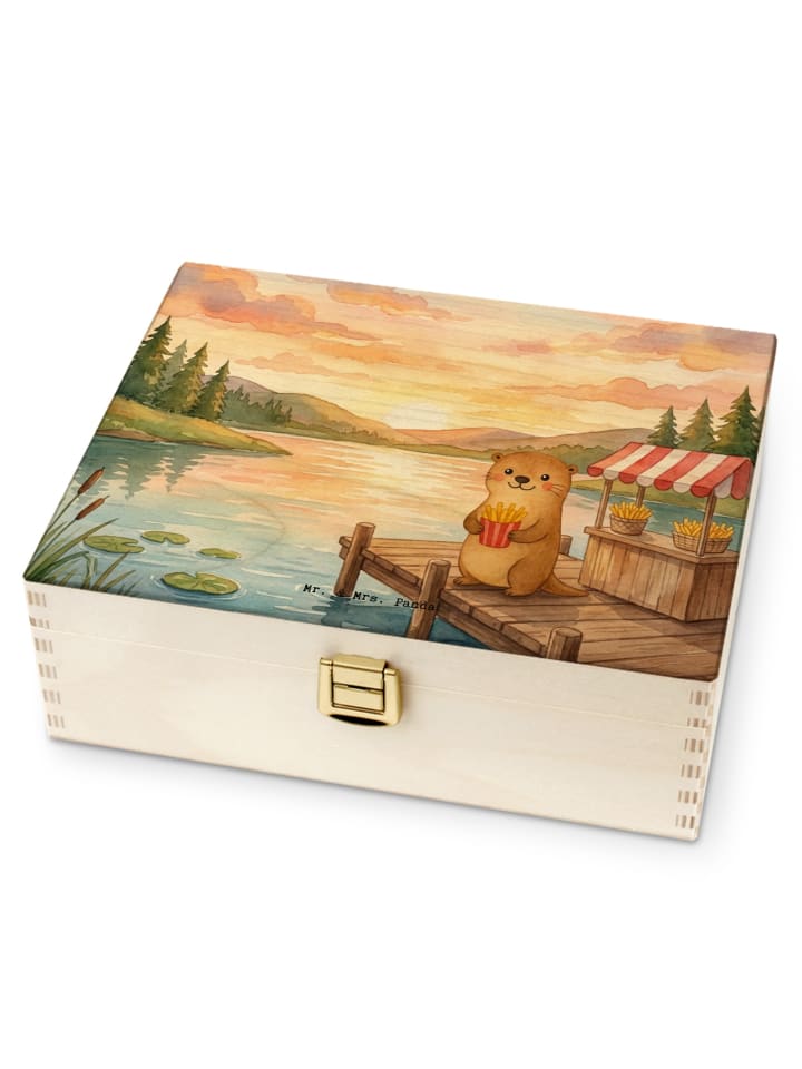 Teebeutelbox Otter See Pommes Design ohne Spruch in Weiß