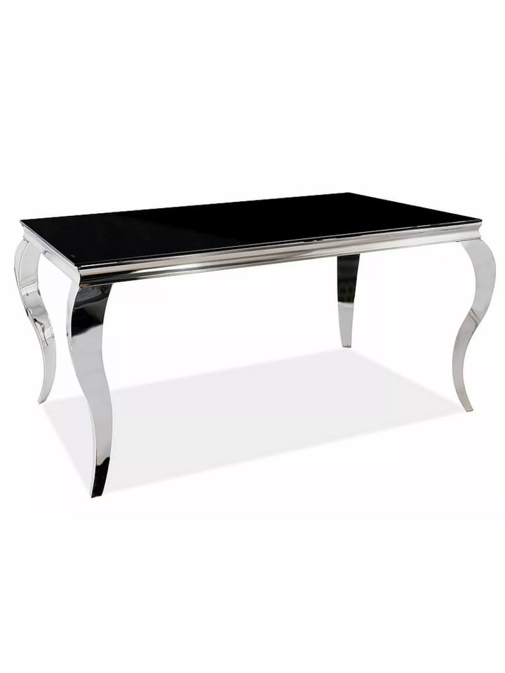 Esstisch Prince Schwarzglas / Chrom 180 / 90 / 75cm