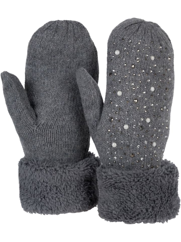 Strick Fausthandschuhe in Grau