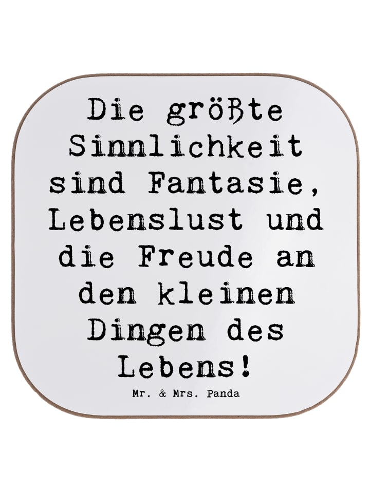 gläseruntersetzer Spruch Sinnlichkeit und Freud... in Weiß