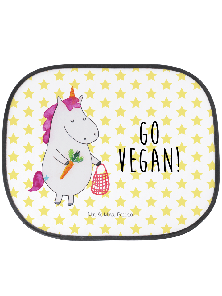 Auto Sonnenschutz Einhorn Vegan mit Spruch in Weiß