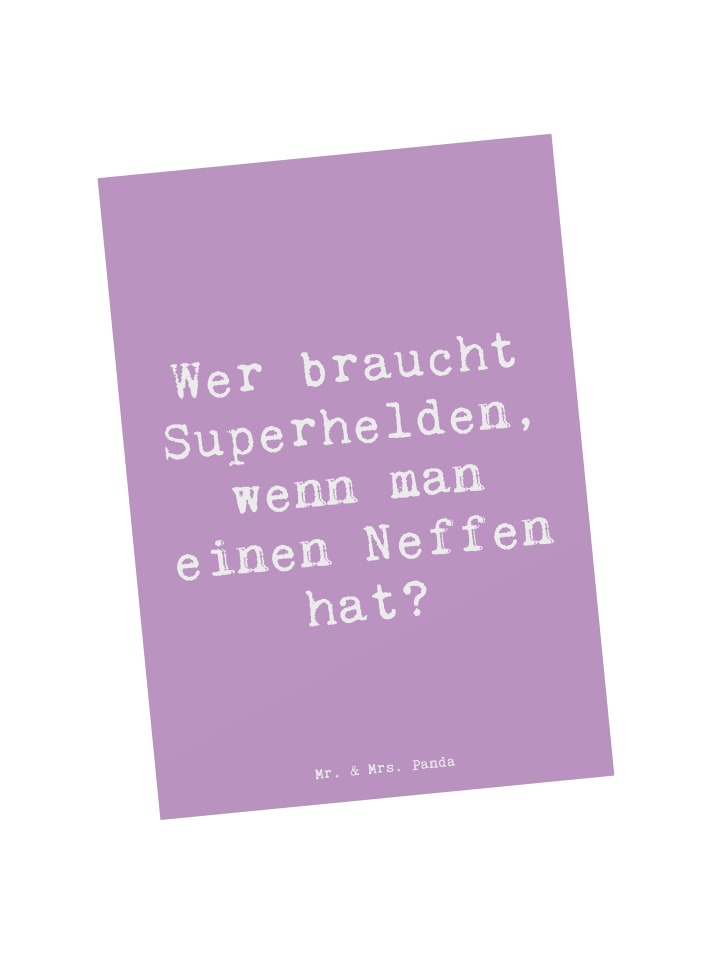 Postkarte Spruch Neffe Held mit Spruch in Lavendeltraum