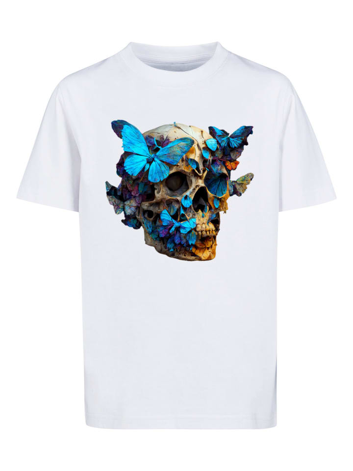 F4NT4STIC T-Shirt Schmetterling Skull TEE UNISEX in weiß günstig kaufen |  limango