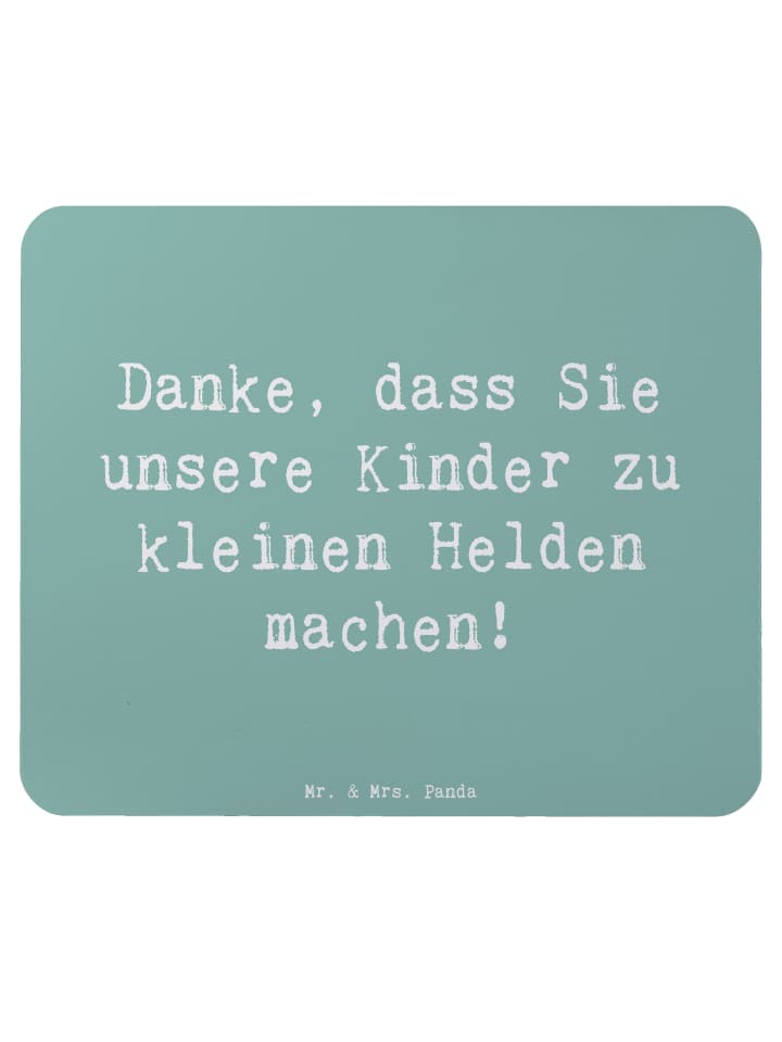 Mouse-Pad Spruch Erzieher Heldenmacher mit Spruch in Meeresbrise