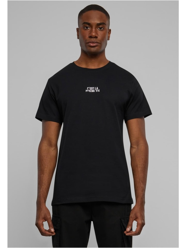 T-Shirt "C'est La F**king Vie EMB Tee" in Schwarz
