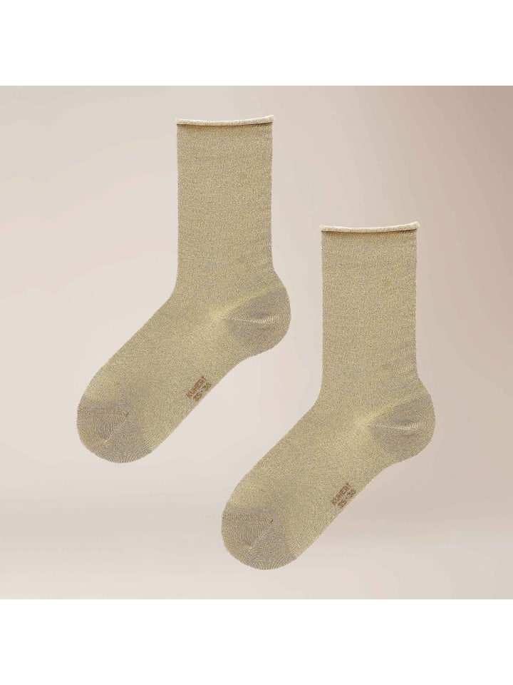 Socken Sparkling Citynight edler Glanz in Night-Beige