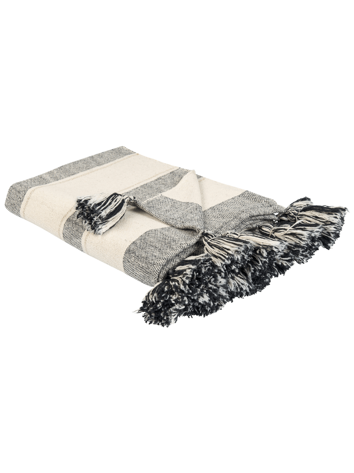 Kuscheldecke CAYIR in Beige/Schwarz - (W) 130 x (H) 1 x (L) 170 cm