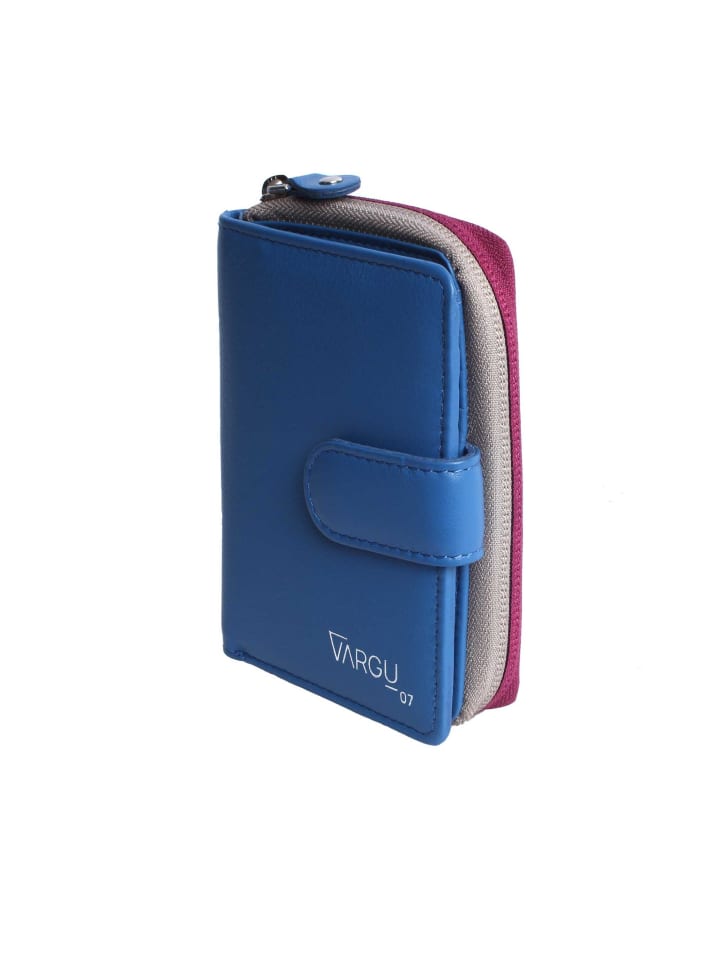 Echtleder Geldbörse VINEM 1-A in blue - cranberry