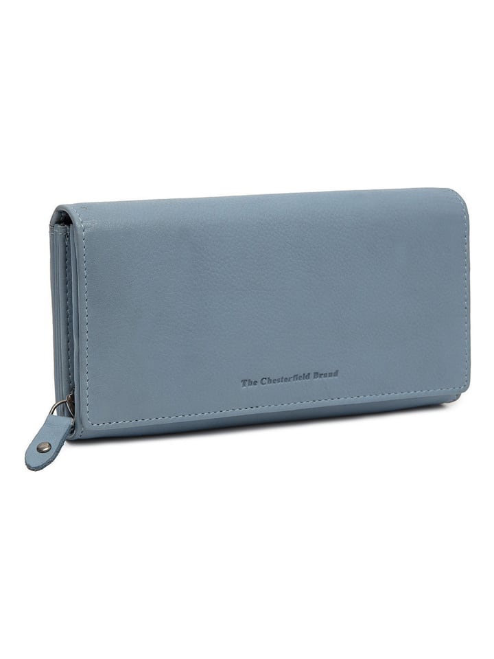 Valetta Geldbörse RFID Schutz Leder 18 cm skyblue