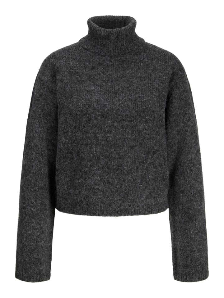 Rollkragenpullover in Dark Grey Melange