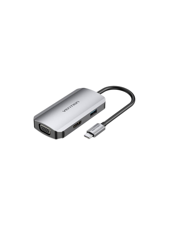 USB-C Dockingstation auf HDMI - USB 3.0, PD 0,15m  grau - 5 Gbit/s in Grau