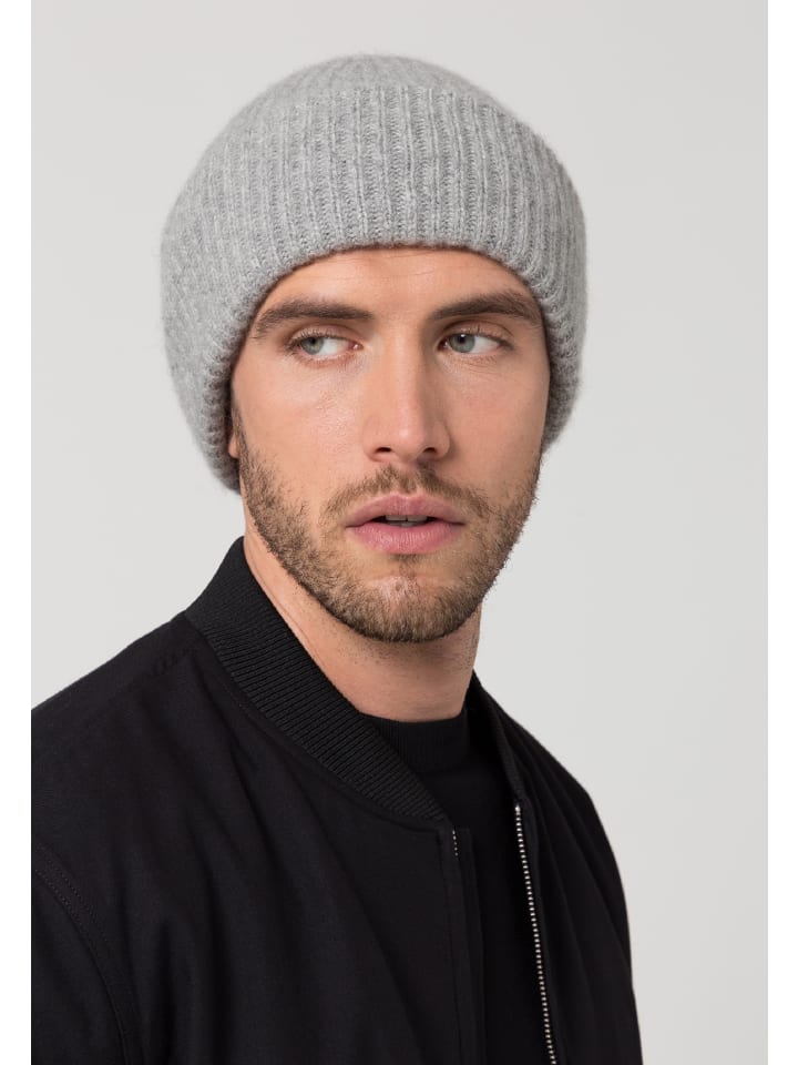 Chunky Beanie Herren in light grey melange