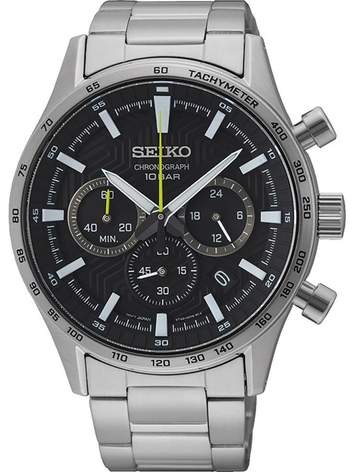 Herren-Chronograph Stahl/Schwarz