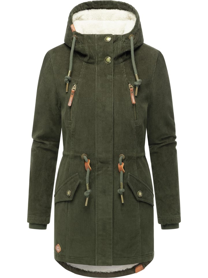 Kurzmantel Ellsie Cordy YOUMODO in Dark Olive
