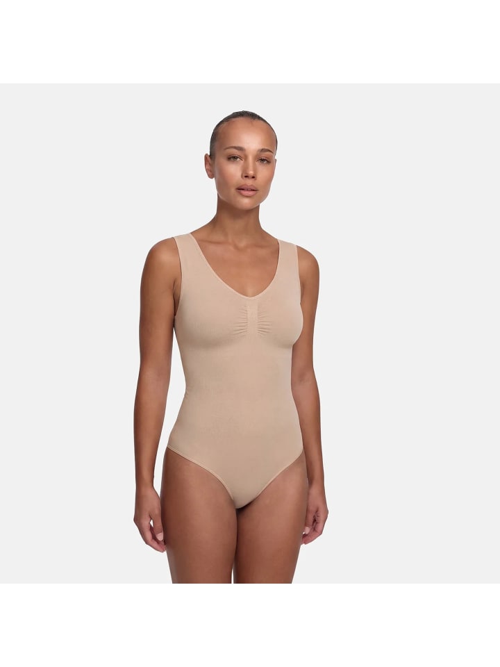 Figurformender Body mit Slip in Beige