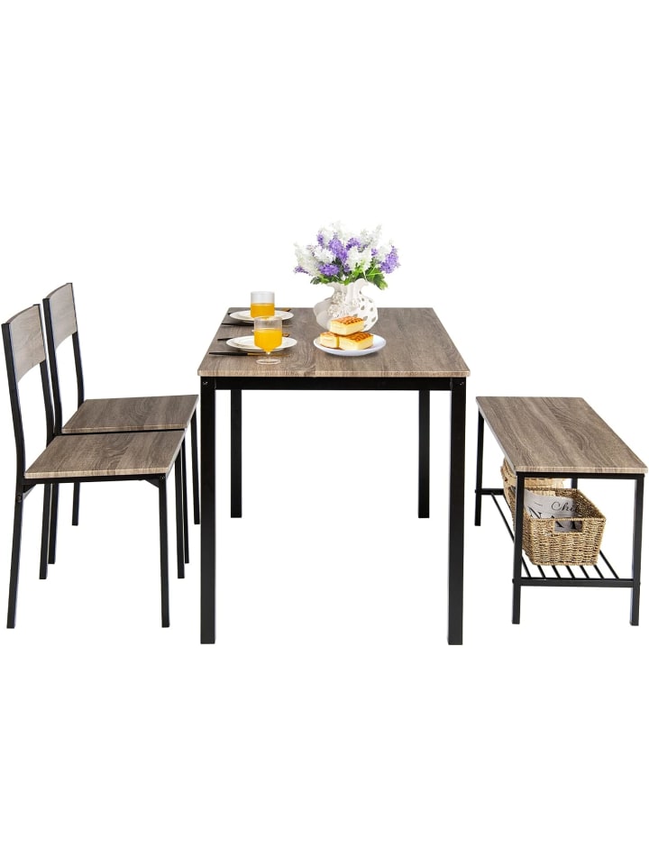 Esstisch Set 4-teilig in Grau