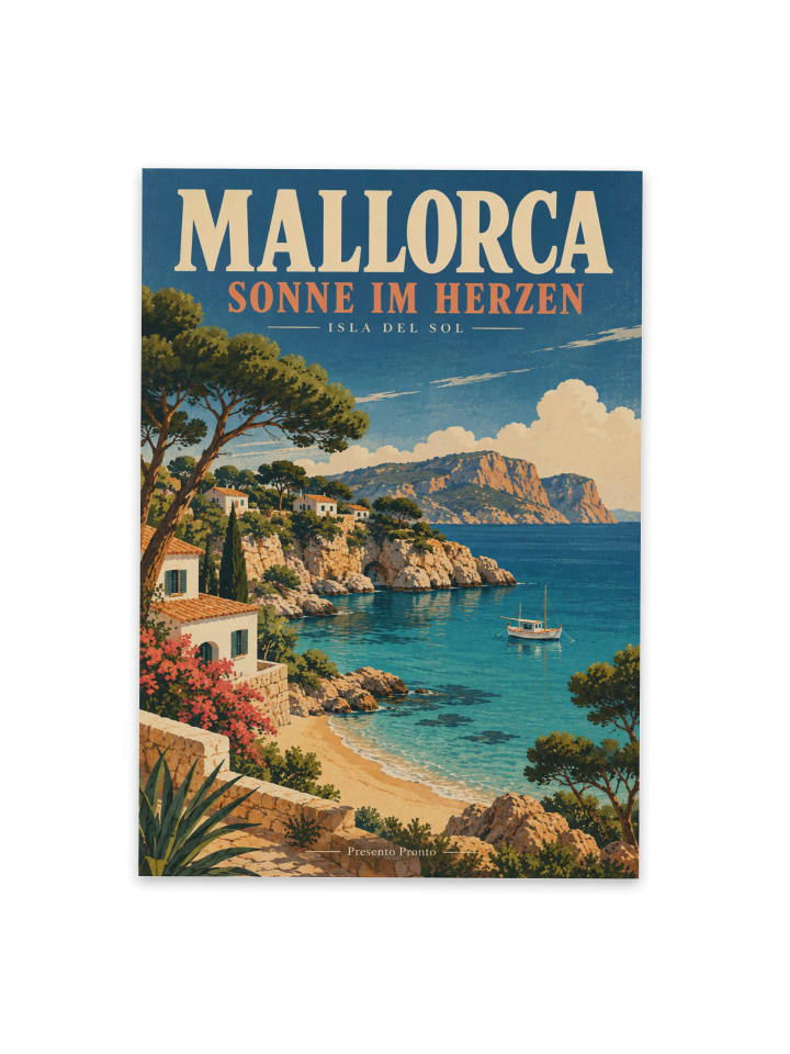 Postkarte Küste nostalgisch Design mit Spruch in Weiß