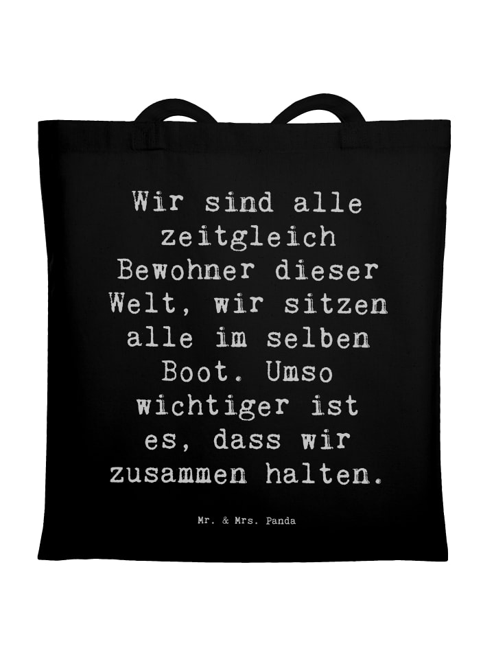 ToteBag Spruch Freundlichkeiten verbreiten mit ... in Schwarz
