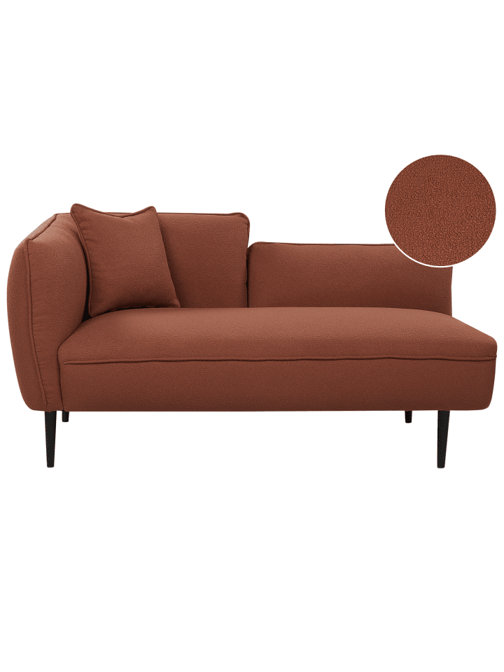 Chaiselongue CHEVANNES in Rot/Schwarz - (W) 138 x (H) 74 x (L) 77 cm linksseitig