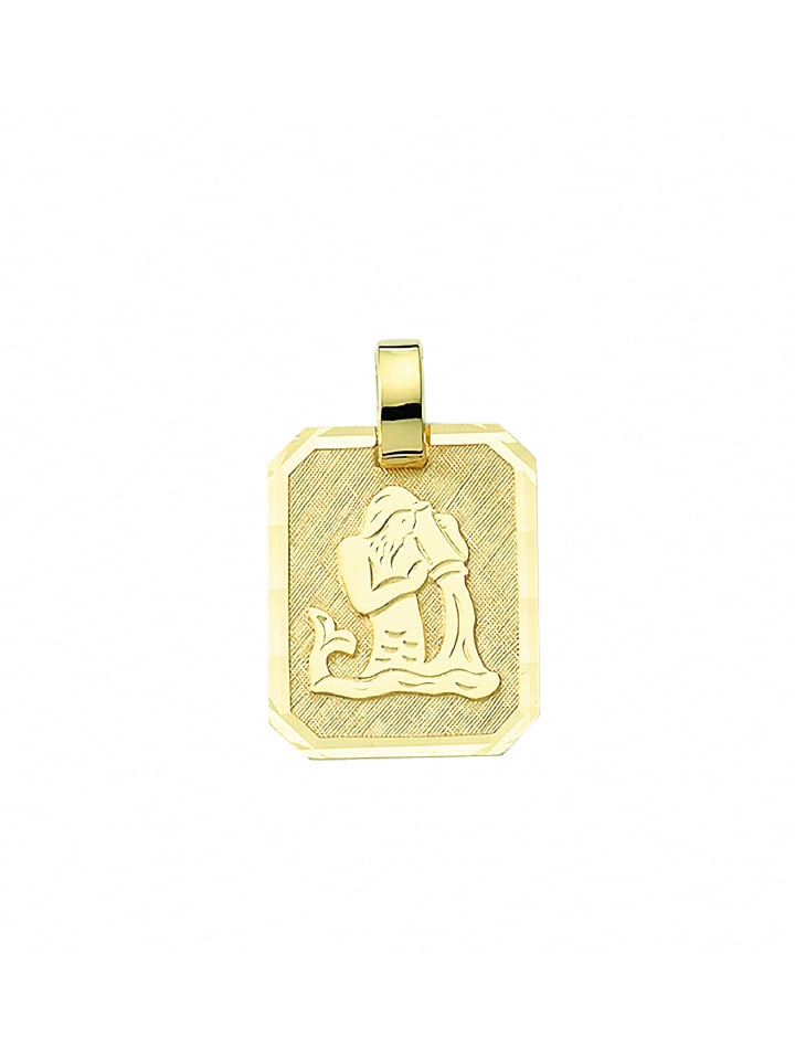 Damen & Herren 333 Gold Sternzeichen Anhänger Wassermann in gold