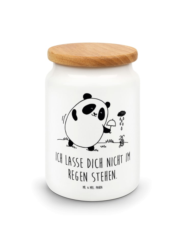 Kaffeedose Panda ZuMenschmenhalt mit Spruch in Weiß