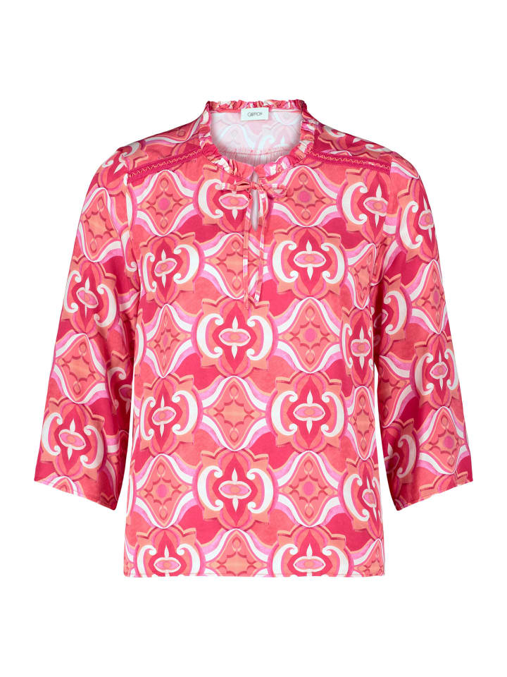 Casual-Bluse mit Rüschen in Red/Rosè