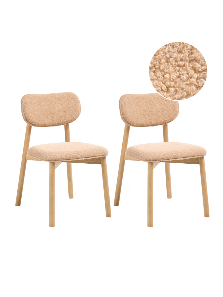 2er-Set Esszimmerstuhl MILLS in Braun/Beige