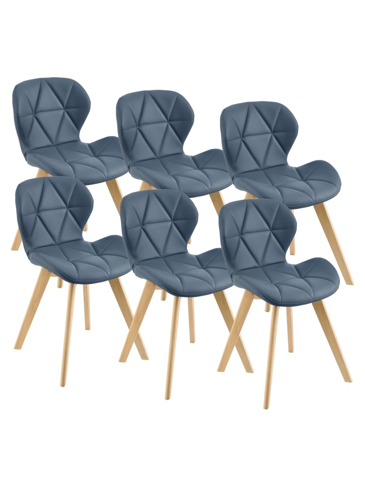 6er-Set Esszimmerstuhl Älmhult in Blau (H)81cm (B)57cm (T)49cm