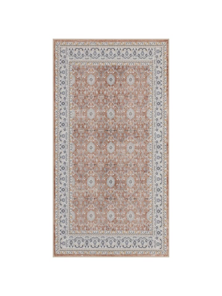 Kurzflor Teppich Inka 1145 Läufer in Terrakotta