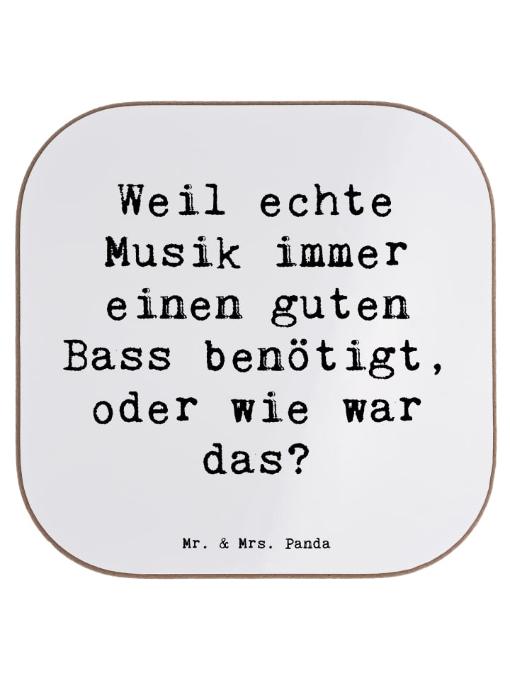 Untersetzer Schlagzeug Basswunder mit Spruch in Weiß