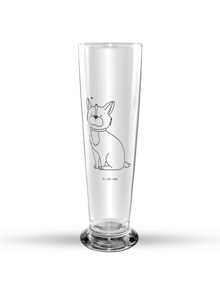 Bierglas Hund Glück ohne Spruch in Transparent