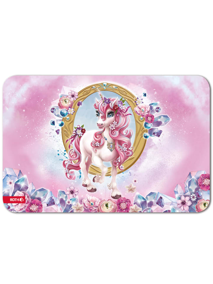 Schreibtisch- und Malunterlage Einhorn Beauty in Rosa
