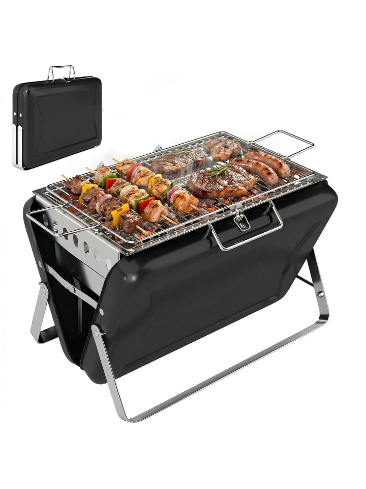 Holzkohlegrill in Schwarz 40L x 28B x 25,5H cm