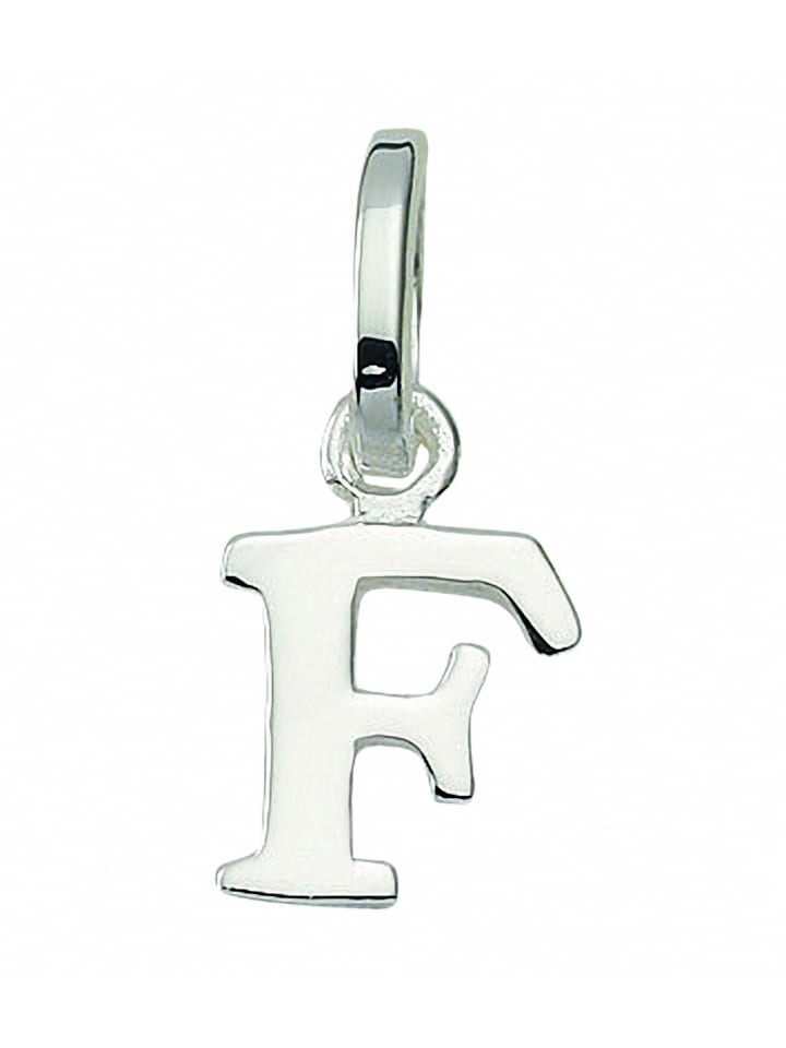 Damen & Herren 925 Silber Buchstabenanhänger F in silber