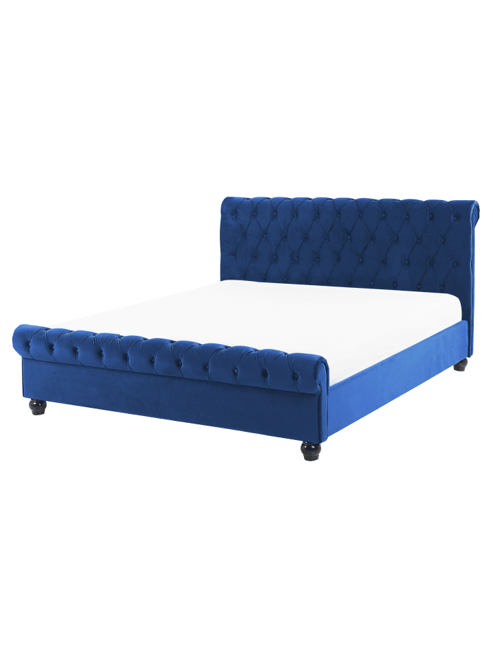 2-tlg Doppelbett AVALLON in Blau/Braun