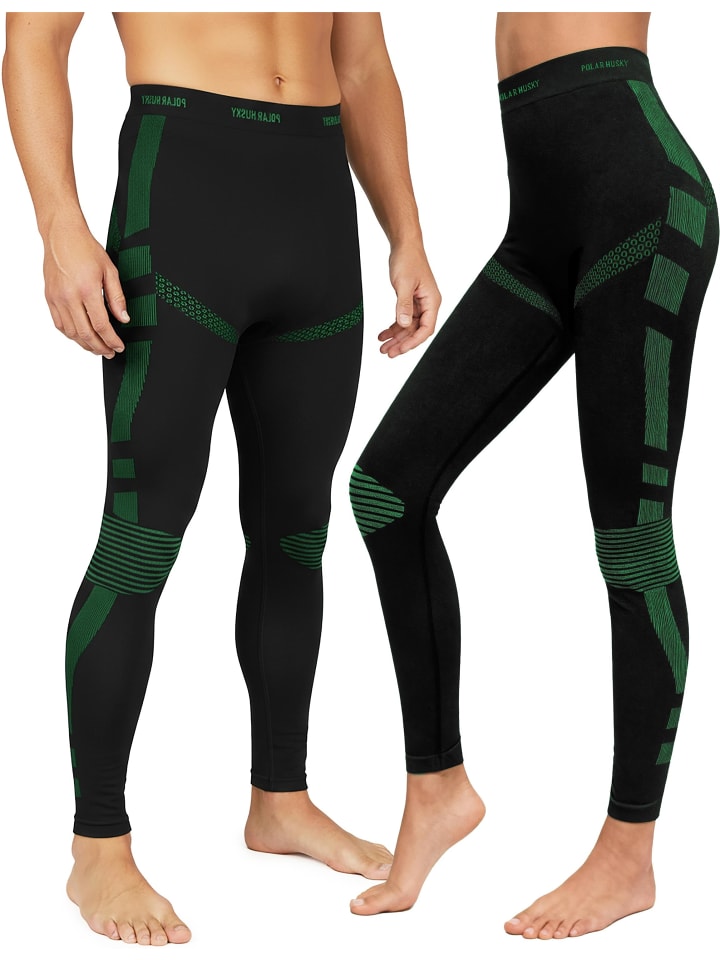 1x Lange Thermounterhose Unisex Extreme Active Wear in Grün