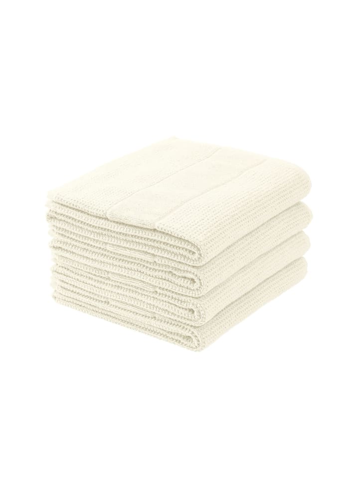 Frottier-4er-Set: Handtücher Turin in Offwhite
