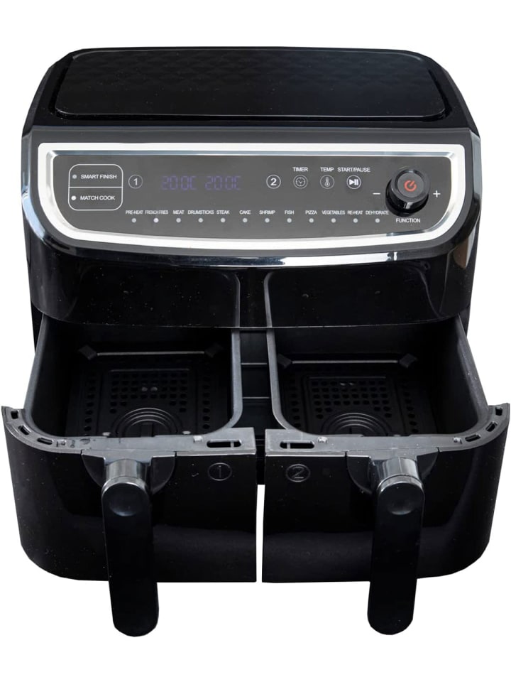 XXL Doppel Heißluft-Fritteuse, 9 Liter (2 x 4,5), Airfryer 18290003