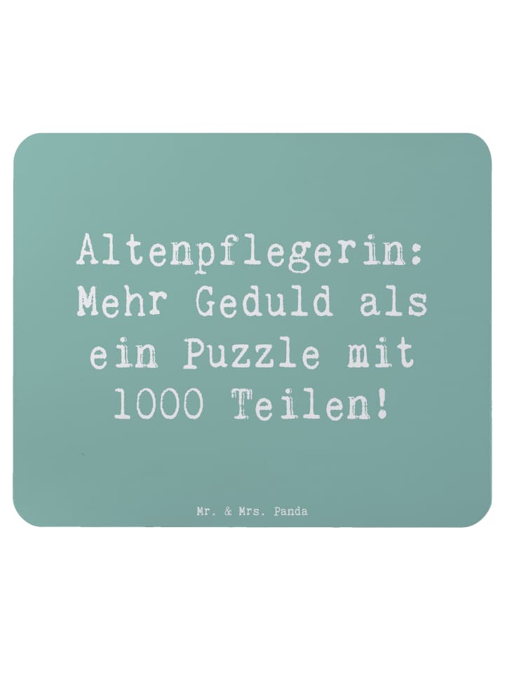 Maus Pad Spruch Altenpflegerin Geduld mit Spruch in Meeresbrise