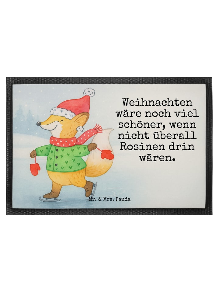 Schmutzmatte Fuchs  Schlittschuhe Design mit Sp... in Weiß